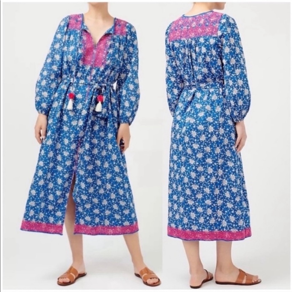 New J. Crew Tunic Maxi Dress in Night Sky Block Print